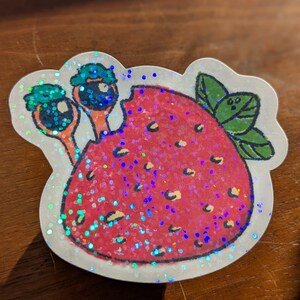 Sparkly Strawberry Snail Sticker