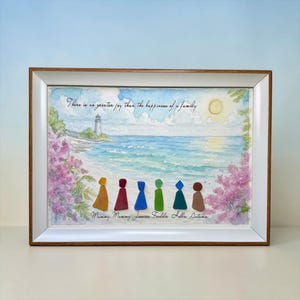 Gepersonaliseerd familieportret zeeglas: unieke kiezelkunst