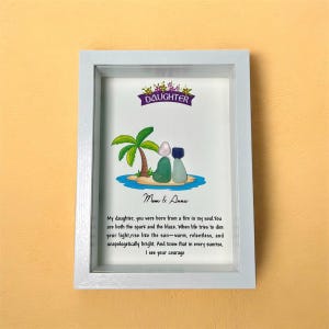 Personalized Daughter Pebble Seaglass Art Gift Mother Daughter Birthday for Adult Daughter Gift from Mom Daughter Personalized Gift for Mom