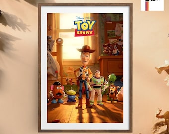 TOY STORY POSTER Pixar Minimalist Movie Print Woody Buzz Lightyear Wall Art Kids Room Decor
