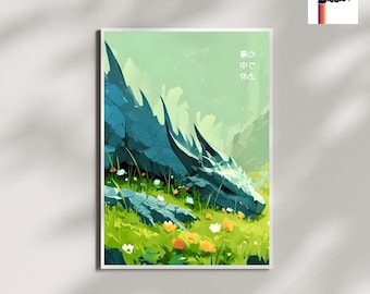 Fantasy Dragon Poster: Magical Creature Art Print, Gamer Decor