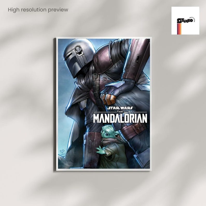 THE MANDALORIAN POSTER - Star Wars Wall Art - Minimalist Sci Fi Print ...