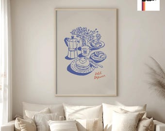 French Bistro Pancake Poster: Vintage Kitchen Still Life Art