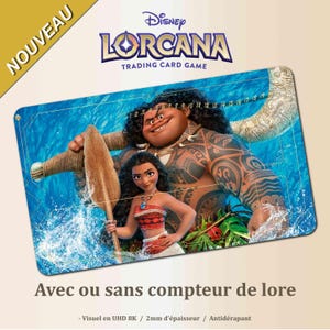 Tapis de jeu Lorcana TCG 60*35mm Moana, playmat Lorcana Vaiana jeu de carte a collectionner Disney - Tapis de souris et jeu de carte.