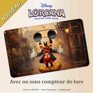 Lorcana TCG Mickey Speelmat, Speelmat Lorcana 60*35mm Mickey, Disney Trading Card Game - Disney Kaartspel Muismat