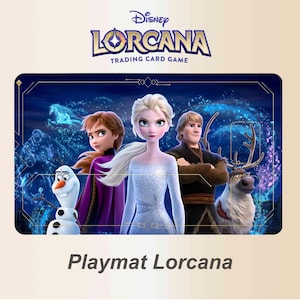 Playmat Lorcana 60*35mm Frozen, Tapis de jeu Lorcana TCG La reine des neiges, jeu de carte a collectionner Disney - Tapis de souris.