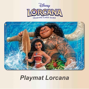 Tapis de jeu Lorcana TCG 60*35mm Moana, playmat Lorcana Vaiana jeu de carte a collectionner Disney - Tapis de souris et jeu de carte.