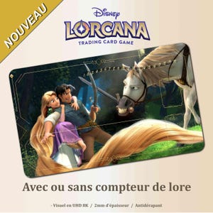 Tappetino Lorcana TCG 60*35mm Rapunzel, tappetino Lorcana Rapunzel Disney gioco di carte collezionabili - Tappetino per mouse e gioco di carte.