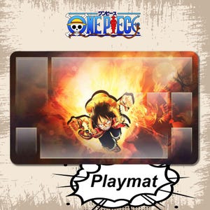 Playmat One Piece TCG 60*35mm FR, tapis de jeu One Piece Monkey D.Luffy in fire, jeu de carte a collectionner One Piece - Tapis de souris