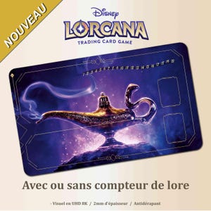 Tapis de jeu Lorcana TCG Aladdin, playmat Lorcana 60*35mm Aladdin jeu de carte a collectionner Disney - Tapis de souris et jeu de carte.