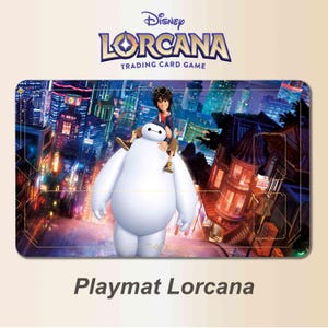 Tapis de jeu Lorcana TCG Baymax nouveaux héros, playmat Lorcana 60*35mm Baymax, jeu de carte à collectionner Disney - Tapis de souris.
