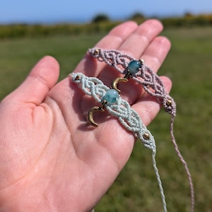 lunara choker | macrame choker | macrame necklace with brass pendant
