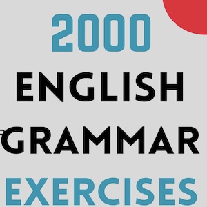 May include: A book cover featuring the text "2000 English Grammar Exercises with Answers" in black and blue. The author's name, Devbrat Rudra, is displayed in white on a red banner. The background is a light grey colour.