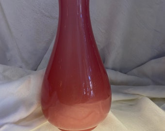 Vintage Pink Opaline Glass Vase Hand Blown Glass