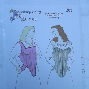 Late Elizabethan Paires of Bodys Corsets Sewing Pattern Reconstructing History Clothing Pattern   Rh 203
