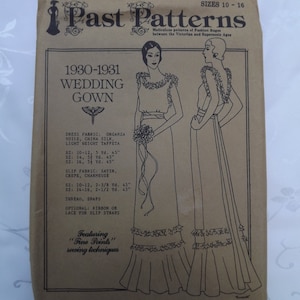 Art Deco 1930-1931 Wedding Gown Past Patterns Historic Clothing Pattern  Fig. 305