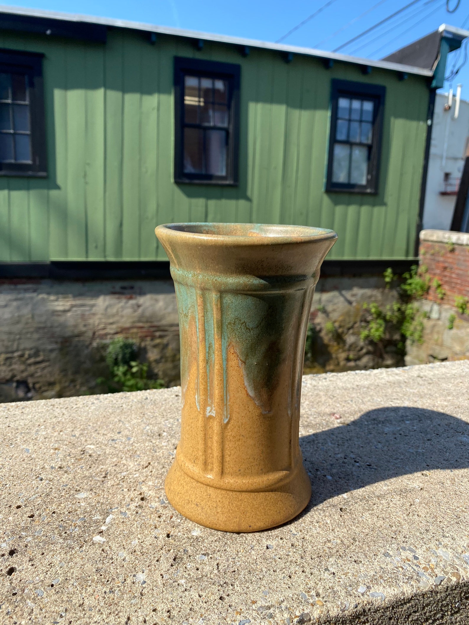 Vintage Zanesville Pottery Vase Arts and Crafts Style Etsy