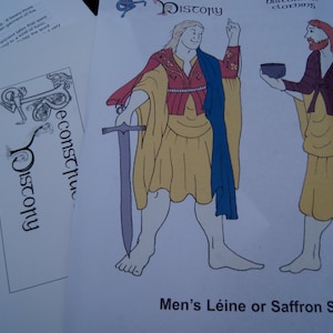 SALE Men&#39;s Leine or Saffron Shirt Sewing Pattern Reconstructing History Clothing Pattern  Rh 304