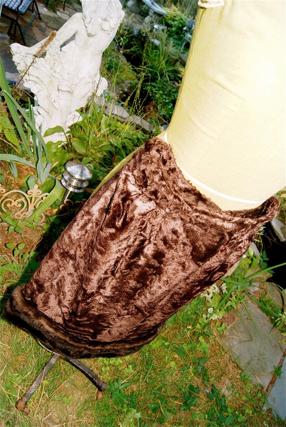 Mid Century Faux Mink Fur Skirt - image 3