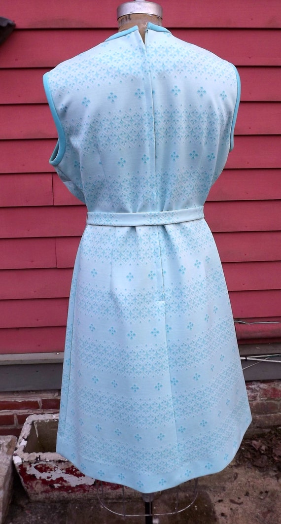 Vintage Parkshire Original Sleeveless Summer Dress Mod Blue and Pink Toile