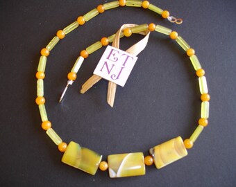18 inch Yellow Natural Stone Necklace