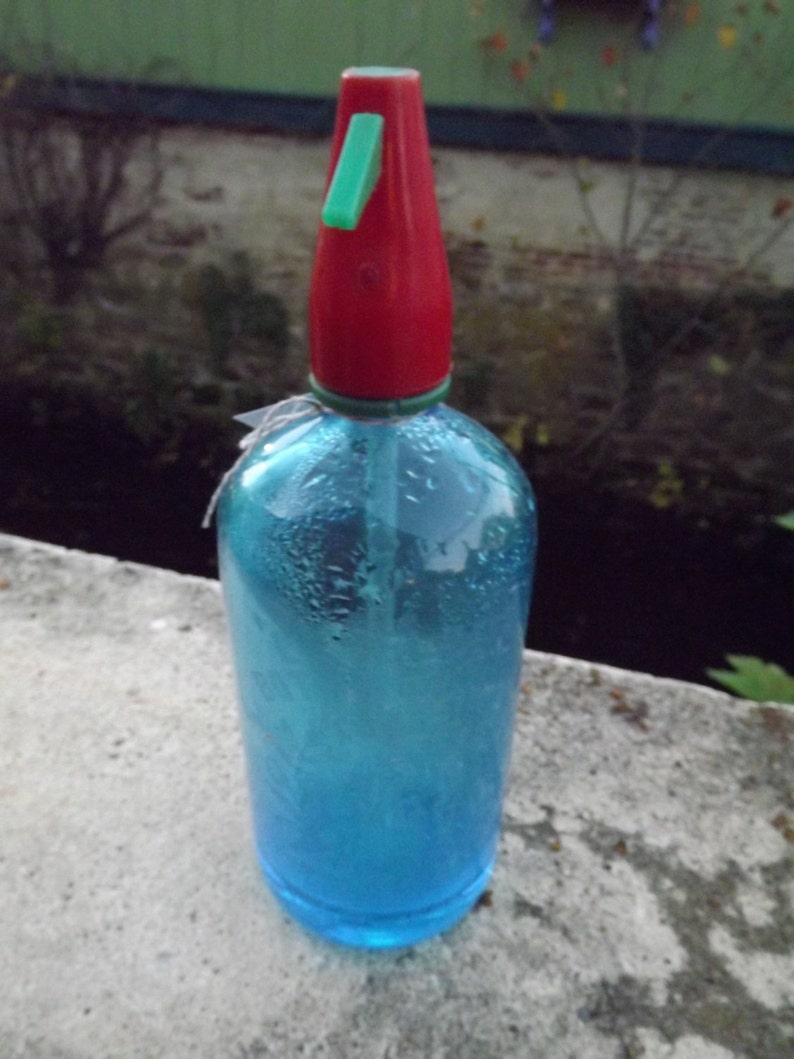 SALE Vintage Seltzer Bottle Excelsior Bottling Works Newark, NJ Peacock