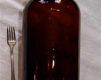 Large Amber Apothecary  Pharmacy Bottle