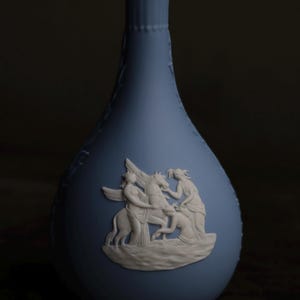 Blue With White Detail Wedgwood Jasperware Bud Vase