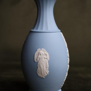 Blue With White Detail Wedgwood Jasperware Bud Vase