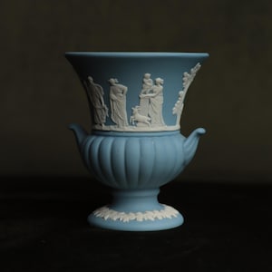 Miniature Urn - Blue With White Detail Wedgwood Jasperware