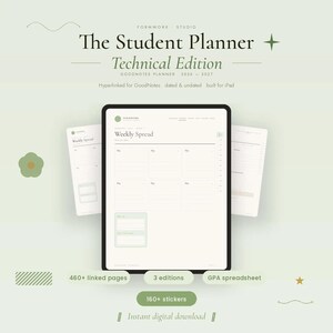 STEM Engineering Student Planner 2026-2027 | GoodNotes Hyperlinked Academic Planner (Digital Download)
