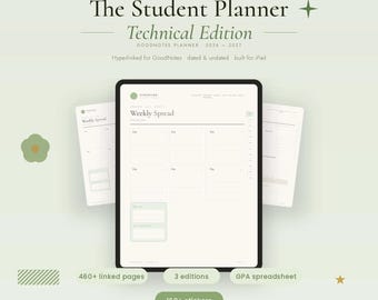 STEM Engineering Student Planner 2026-2027 | GoodNotes Hyperlinked Academic Planner (Digital Download)