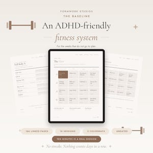 ADHD-vänlig träningsplanerare | Odaterad digital träningsdagbok (GoodNotes)