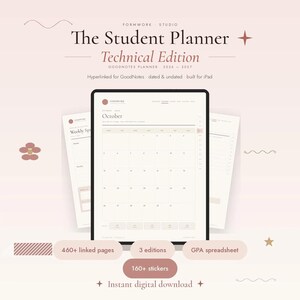 STEM Engineering Student Planner 2026-2027 | GoodNotes Hyperlinked Academic (Digital Download)