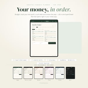 Digital budgetplanerare för iPad, odaterad finansrapportering (GoodNotes, Notability)