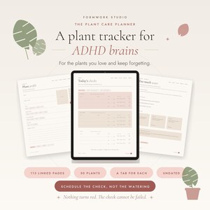 ADHD Plantenverzorgingstracker, Digitaal Kamerplantendagboek, Planner (PDF-download)