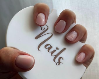 Minimalist “Nails” Photo Prop for Nail Artists — Personalized Desk Sign, Salon Decor