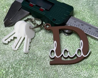 Cute “D for Dad” PLA Charm — 3D Printed Letter Keyring, Meaningful Gift for Dad, Minimalist Everyday Accessory