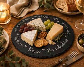 Love, Peace & Gratitude — Portuguese Engraved Slate Serving Board