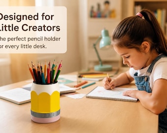 Giant Pencil Shaped Pencil Holder – 3D Printed Desk Organizer