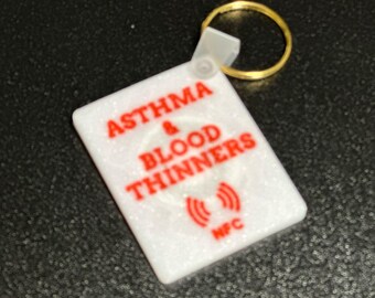 Medical Alert Keychain for Kids & Adults — 3D Printed PLA Safety Tag for Asthma, Diabetes, Allergies