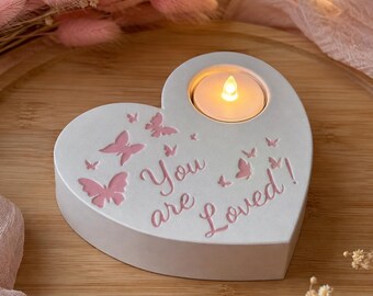 Emotional “You Are Loved” Candle Holder — 3D Printed PLA Decor, Thoughtful Gift for Loved Ones