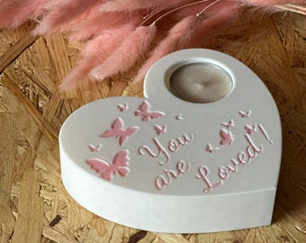 Emotional “You Are Loved” Candle Holder — 3D Printed PLA Decor, Thoughtful Gift for Loved Ones