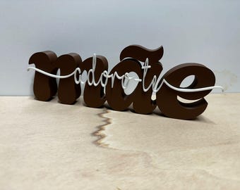 Mamo, kocham Cię! Statuetka WordArt Home Decor