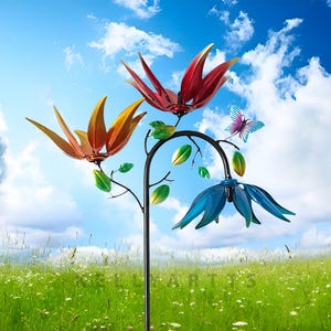 Garden Wind Spinner, Wind Sculpture, Outdoor Garden Spinner, Outdoor Garden Decoration, Hand Made Gift, Kinetic Wind Spinner