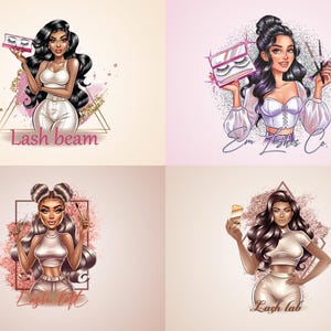 Custom Lash Technician Logo Design, Beauty Business Logo, Makeup Artist Logo, Portrait Logo, Cartoon Logo, Caricature Logo, Hair Salon Nail