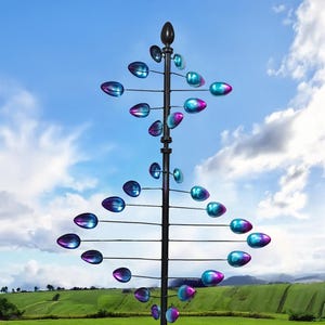 Colorful Garden Wind Spinner, Outdoor Wind Sculpture, Outdoor Garden Spinner, Metal Garden Decoration, Kinetic Wind Spinner, Outdoor Decor