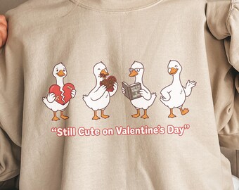 Lindo ganso de San Valentín PNG, Pato de San Valentín PNG, Divertido San Valentín PNG, Diseño de camiseta de San Valentín, San Valentín PNG, Moderno PNG (Descarga digital)