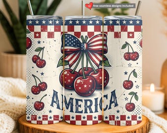America Tumbler Wrap, 20oz Skinny Tumbler Sublimation, Patriotic Tumbler, 4th of July Tumbler, Independence Day Png, Digital Download