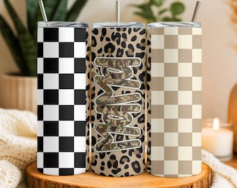 Vaso térmico Mama Leopard, vaso térmico delgado de 20 oz con sublimación, vaso térmico Mama PNG, Mama PNG, vaso Mama, PNG de moda, descarga digital